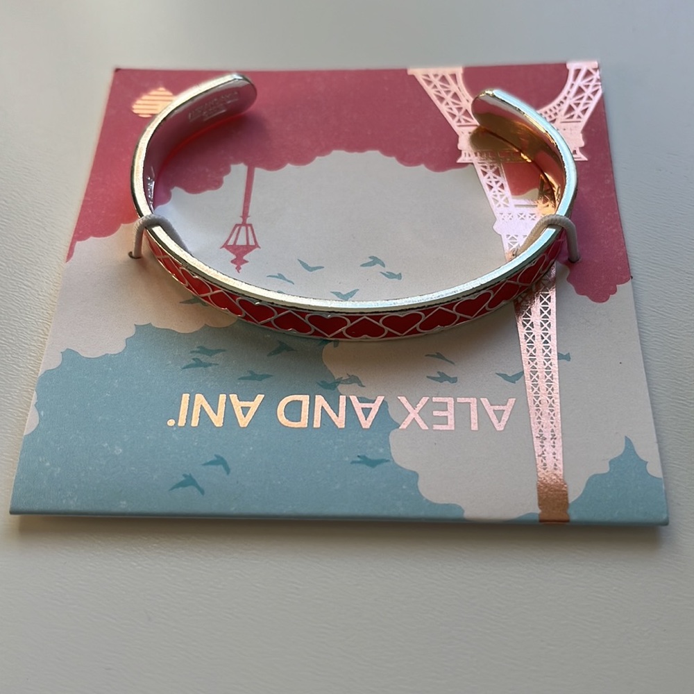 NWT Alex and Ani Red Heart Cuff Bracelet - Picture 4 of 5